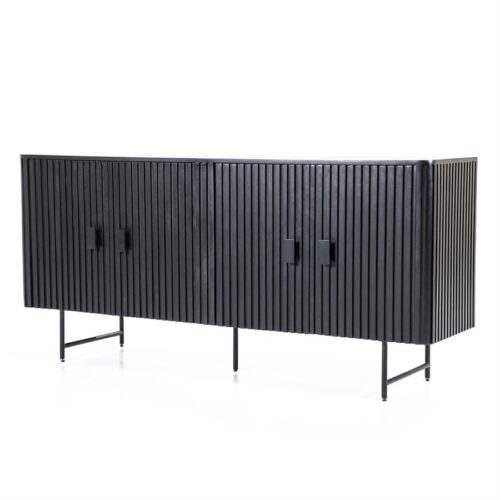 Dressoir Remi Mangohout en Metaal 170cm - Zwart - Afbeelding 19