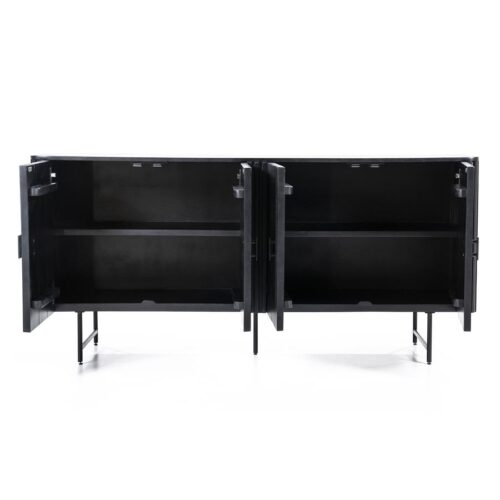 Dressoir Remi Mangohout en Metaal 170cm - Zwart - Afbeelding 25