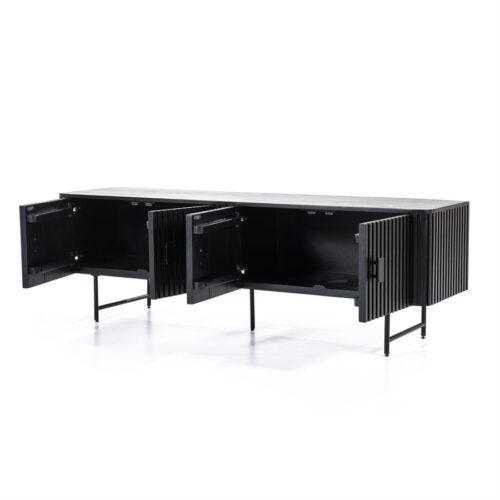 TV-meubel Remi Mangohout en Metaal 170cm - Zwart - Afbeelding 16