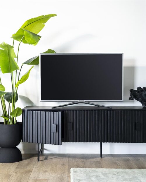 TV-meubel Remi Mangohout en Metaal 250 cm - Zwart - Afbeelding 22