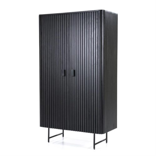 Opbergkast Remi Mangohout en Metaal 170 x 96 cm - Zwart - Afbeelding 18