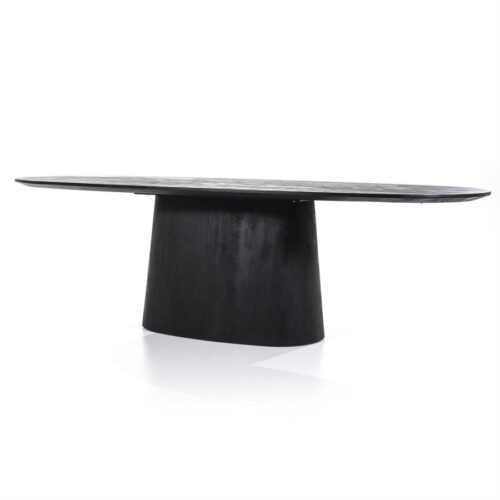 Ovale Eettafel Aron Mangohout Zwart - 200cm - Afbeelding 9