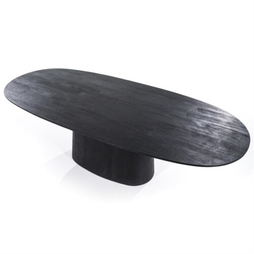 Ovale Eettafel Aron Mangohout Zwart - 250cm - Afbeelding 6