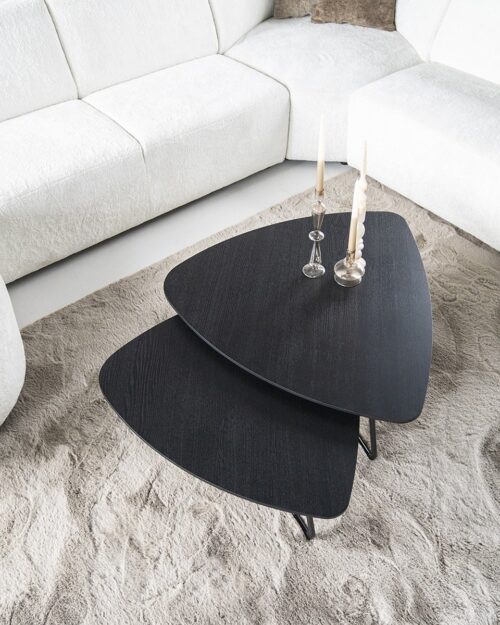 Organische Salontafel Moos Eikenhout 75 x 85 cm - Zwart - Afbeelding 13