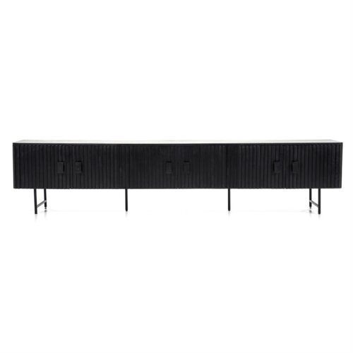 TV-meubel Remi Mangohout en Metaal 250 cm - Zwart - Afbeelding 15