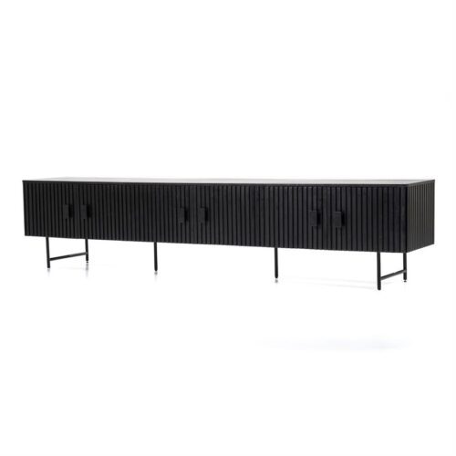 TV-meubel Remi Mangohout en Metaal 250 cm - Zwart - Afbeelding 17
