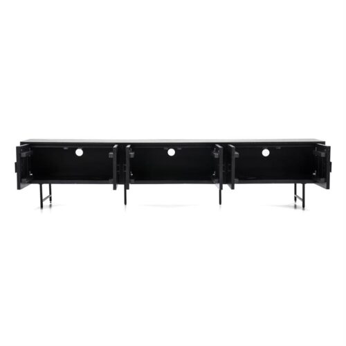 TV-meubel Remi Mangohout en Metaal 250 cm - Zwart - Afbeelding 16