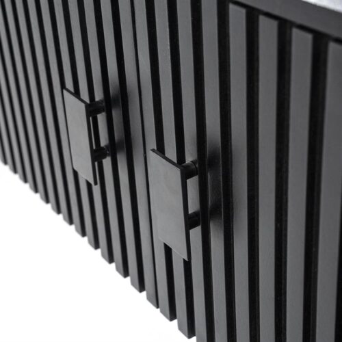TV-meubel Remi Mangohout en Metaal 250 cm - Zwart - Afbeelding 19