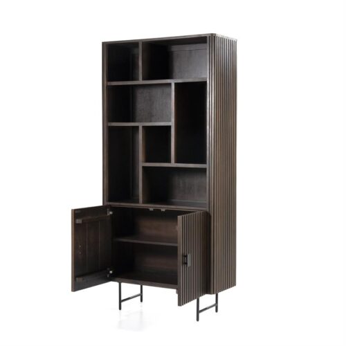 Boekenkast Remi Mangohout en Metaal 200 x 96 cm - Bruin - Afbeelding 27