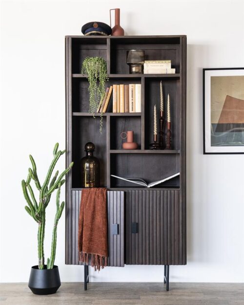 Boekenkast Remi Mangohout en Metaal 200 x 96 cm - Bruin - Afbeelding 25
