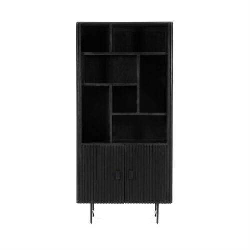 Boekenkast Remi Mangohout en Metaal 200 x 96 cm - Zwart - Afbeelding 12