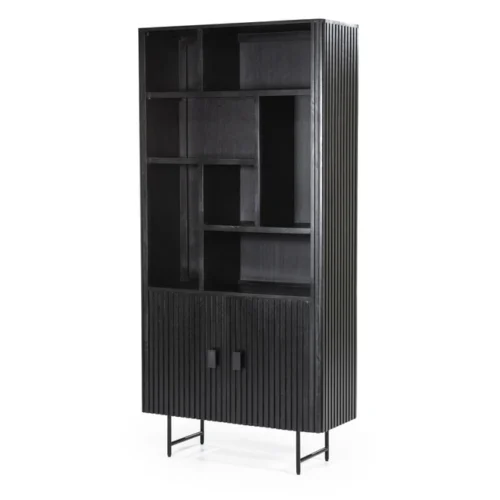 Boekenkast Remi Mangohout en Metaal 200 x 96 cm - Zwart - Afbeelding 11