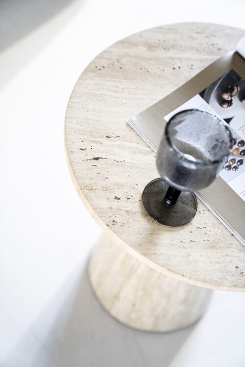 Ronde Bijzettafel Aime Travertin 45 x 45 cm - Afbeelding 13