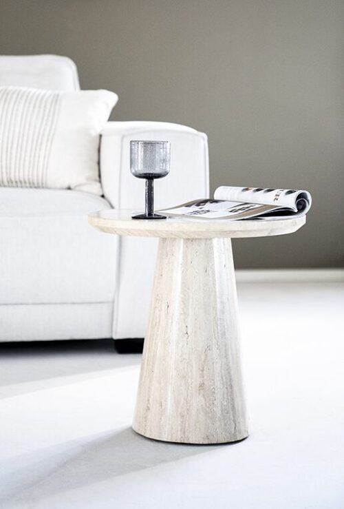 Ronde Bijzettafel Aime Travertin 45 x 45 cm - Afbeelding 11