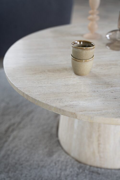 Ronde Salontafel Aime Travertin 70 x 38 cm - Afbeelding 14