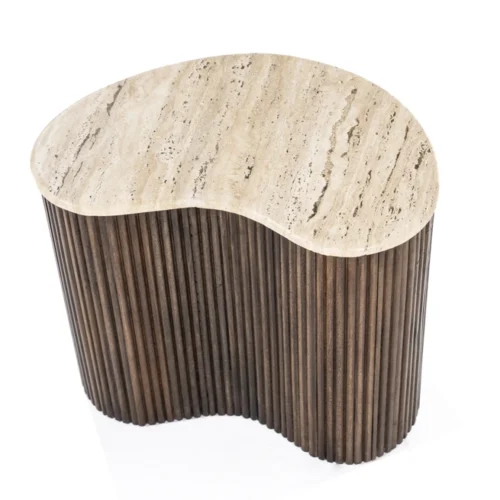 Bijzettafel Mari Mangohout en Travertin 50 x 33 cm - Afbeelding 15