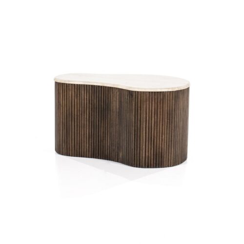 Salontafel Mari Mangohout en Travertin 70 x 47 cm - Afbeelding 14