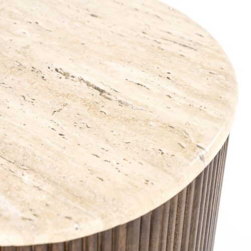 Salontafel Mari Mangohout en Travertin 70 x 47 cm - Afbeelding 19