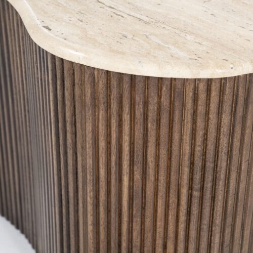 Salontafel Mari Mangohout en Travertin 70 x 47 cm - Afbeelding 20