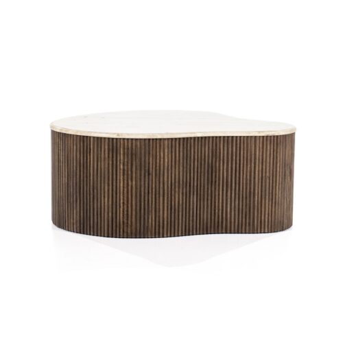 Salontafel Mari Mangohout en Travertin 83 x 72 cm - Afbeelding 18