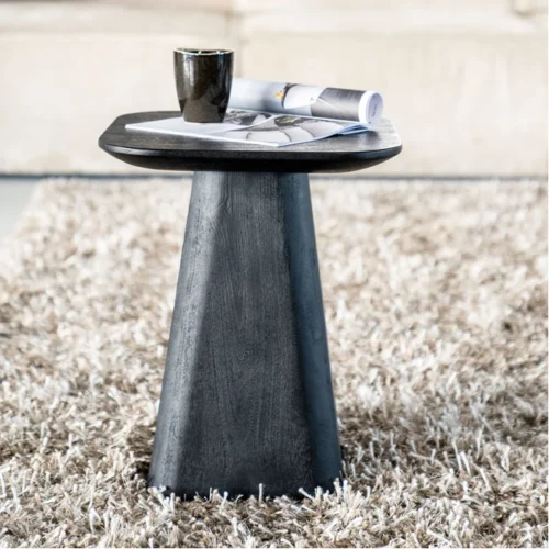 Vierkante Bijzettafel Aron Mangohout - Zwart 40 cm - Afbeelding 10