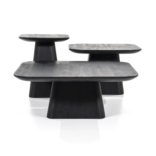 Vierkante Bijzettafel Aron Mangohout - Zwart 40 cm - Afbeelding 14