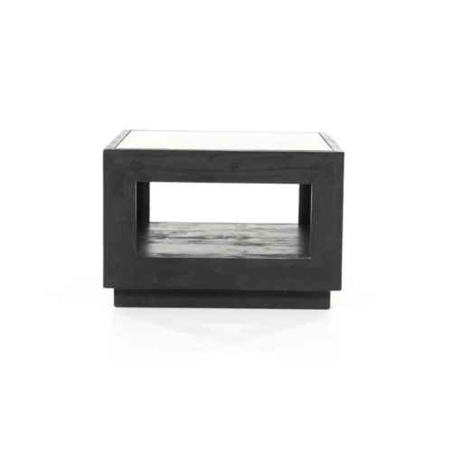 Salontafel Liam Mangohout en Glas - Zwart 60 x 60 cm - Afbeelding 19