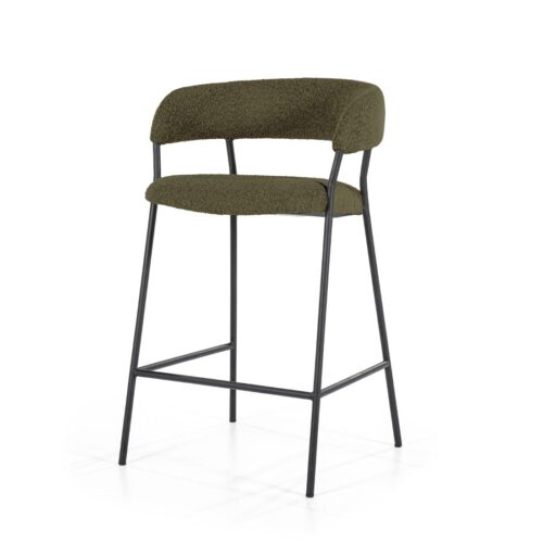 Barkruk Luka Bouclé - groen (zithoogte 68cm) - Afbeelding 3