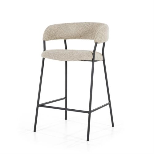Barkruk Luka Bouclé - taupe (zithoogte 68cm) - Afbeelding 3
