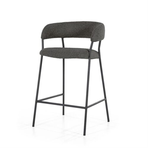 Barkruk Luka Bouclé - antraciet (zithoogte 68cm) - Afbeelding 3