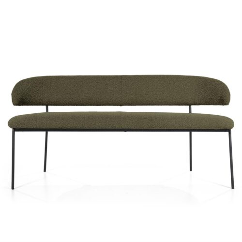 Eetkamerbank Luka Bouclé - Groen - Afbeelding 3