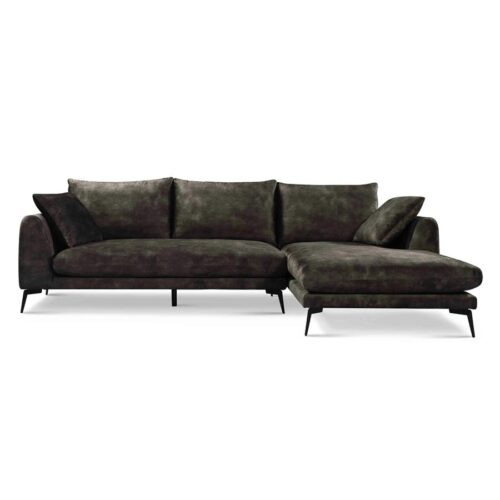2,5-zits Loungebank Nottingham Velvet - Olijfgroen (Lounge Rechts)