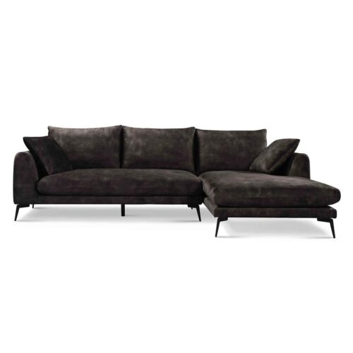 2,5-zits Loungebank Nottingham Velvet - Antraciet (Lounge Rechts)