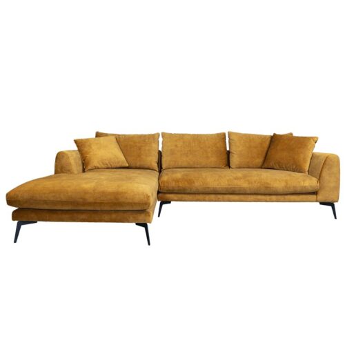 2,5-zits Loungebank Nottingham Velvet - Mosterdgeel (Lounge Links)