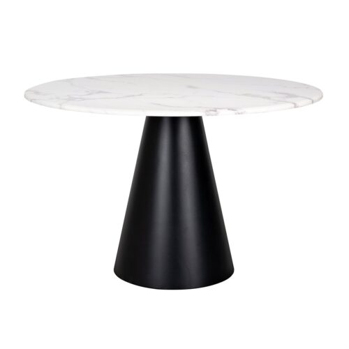 Ronde Eettafel Degas Faux Marmer Ø120 cm - Wit