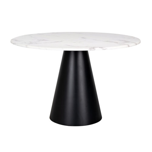 Ronde Eettafel Degas Faux Marmer Ø120 cm - Wit - Afbeelding 3