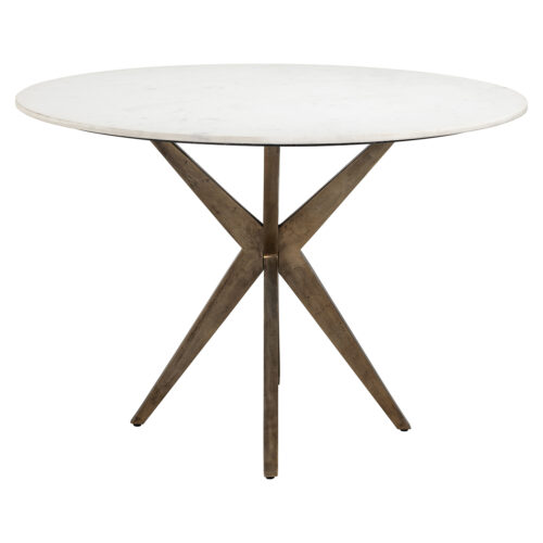 Ronde Eettafel Maisy Marmer Ø 114 cm - Wit - Afbeelding 2
