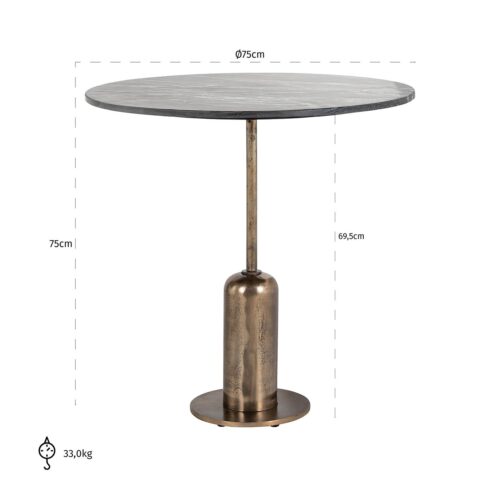 Ronde Bistrotafel Logan Marmer - Ø75 cm - Afbeelding 3