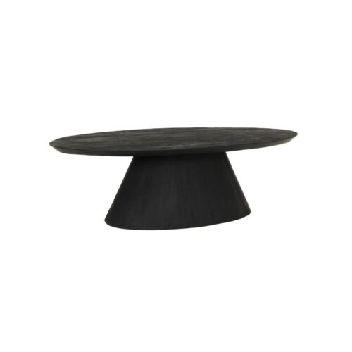 Ovale Salontafel Premana Mangohout 135 x 75cm - Zwart
