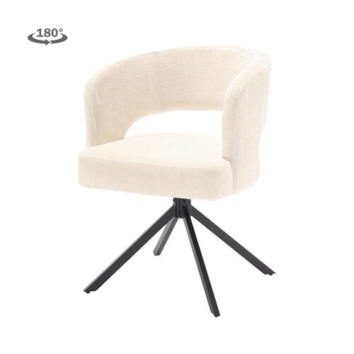 Draaibare Eetkamerstoel Mura Chenille - Pearl