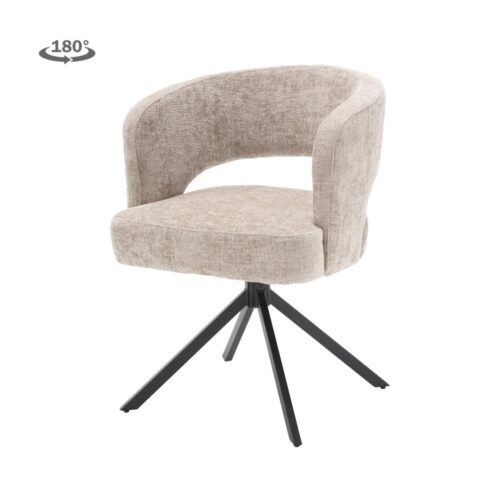 Draaibare Eetkamerstoel Mura Chenille - Beige