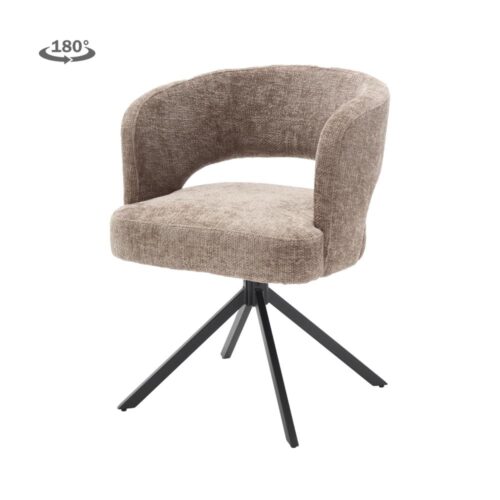 Draaibare Eetkamerstoel Mura Chenille - Cappuccino