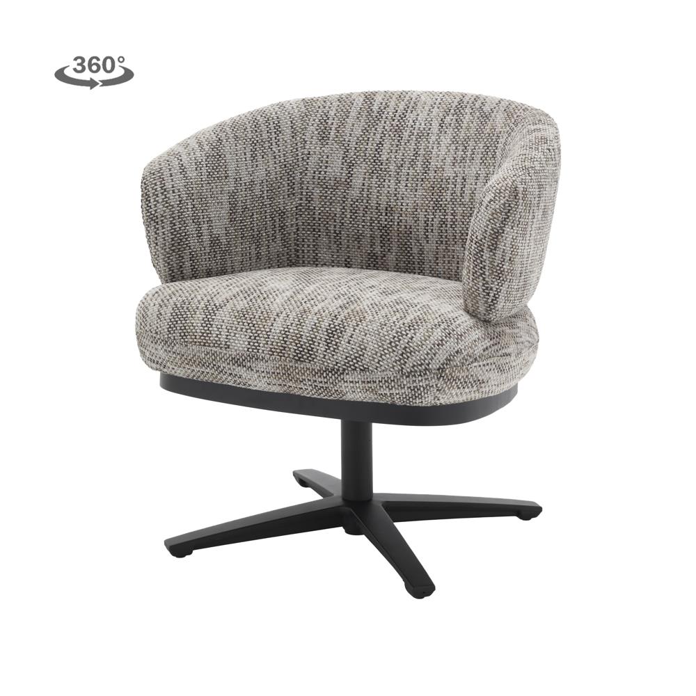Draaifauteuil Perca - Wit/grijs