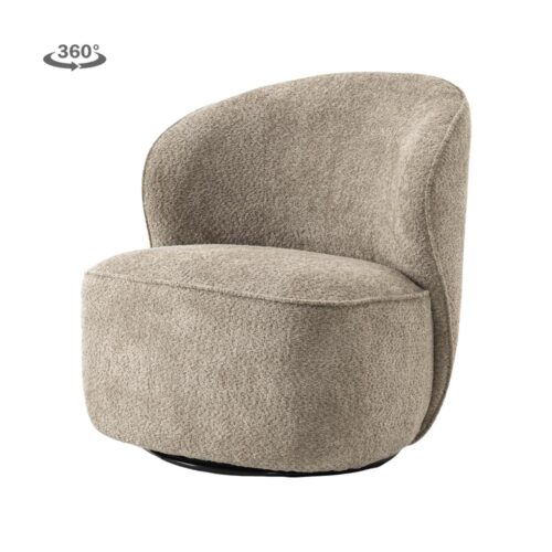 Draaifauteuil Belvi Chenille kleur Beige