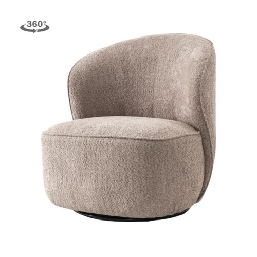 Draaifauteuil Belvi Chenille kleur Oud Roze