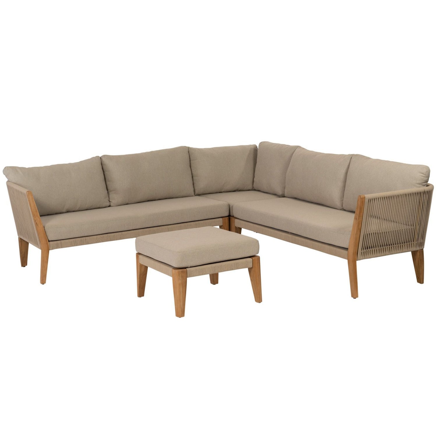Loungeset San remo teakhout -  zand incl kussens