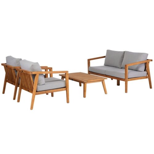 Lucca coffee tuinset teak incl kussens