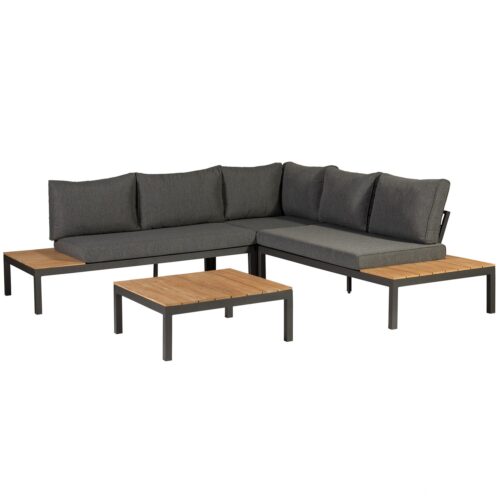 La vida loungeset tuin teak antraciet frame incl kussens