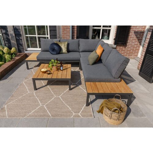 La vida loungeset tuin teak antraciet frame incl kussens - Afbeelding 3