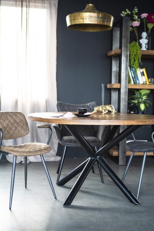 Ronde Eettafel Oscar mangohout met kruispoot Naturel 150cm - Afbeelding 25
